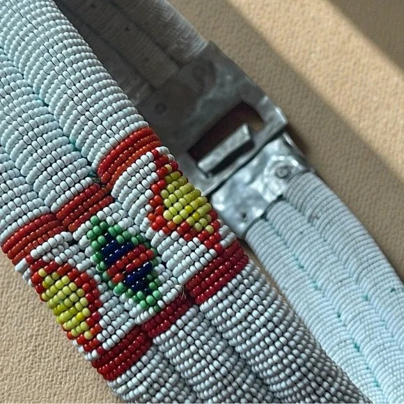 Vintage Zulu Beaded Belt – South African Tribal Waist Belt – Glass Seed Beads